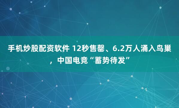 手机炒股配资软件 12秒售罄、6.2万人涌入鸟巢,中国电竞“蓄势待发”