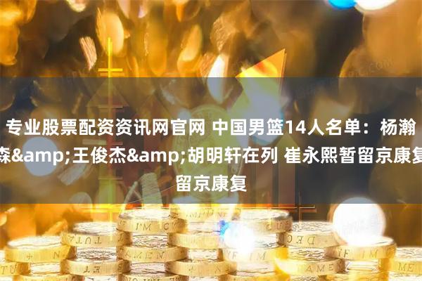 专业股票配资资讯网官网 中国男篮14人名单：杨瀚森&王俊杰&胡明轩在列 崔永熙暂留京康复